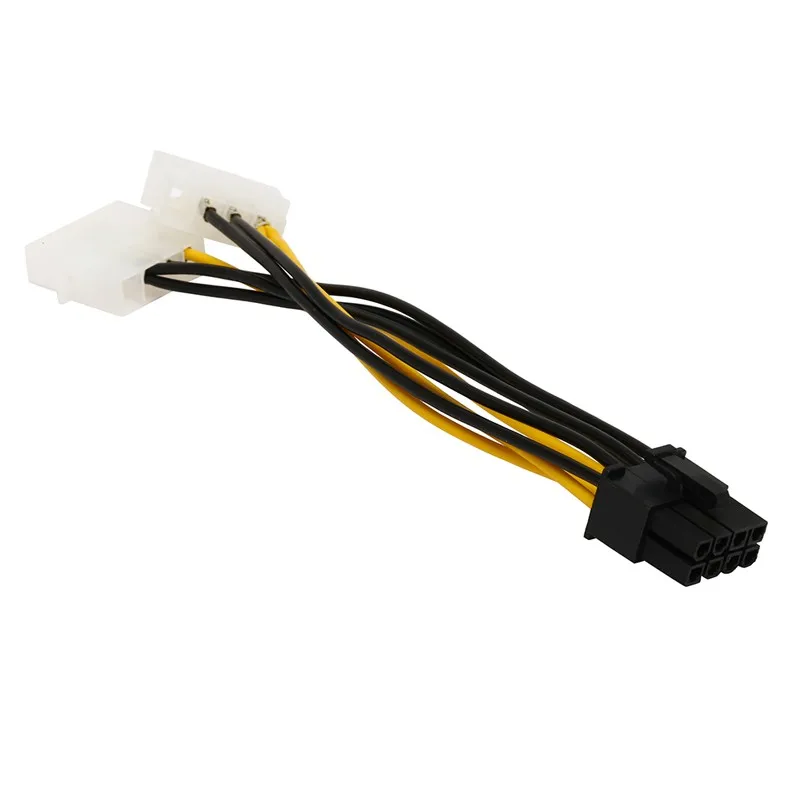 Cable de alimentación de tarjeta de vídeo Dual de 15cm, 8 pines a 4 pines, forma de Y, PCI Express de 8 pines a Cable de alimentación de tarjeta gráfica Molex Dual de 4 pines - imagen 4