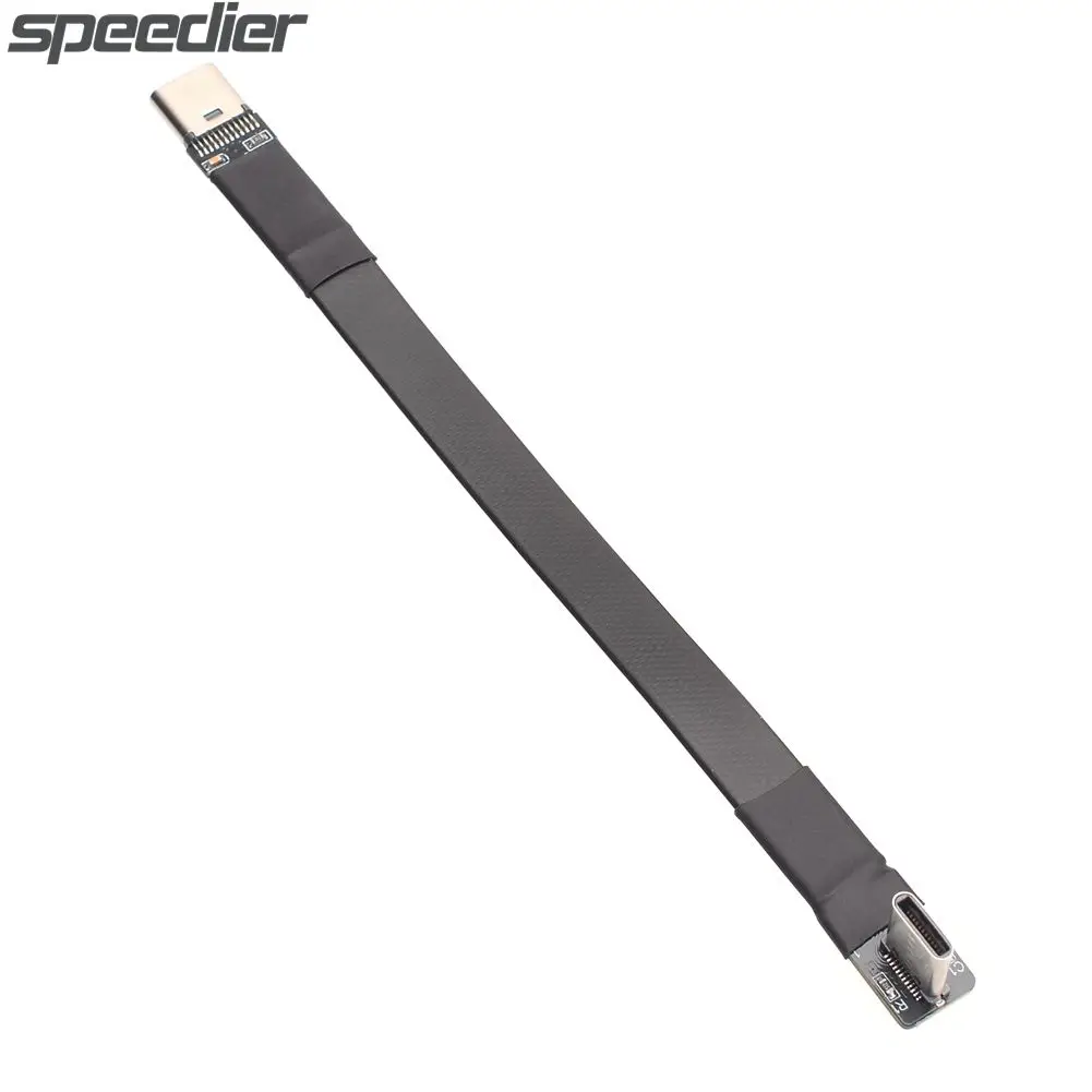 ADT-Cable de cinta plana para fotografía aérea, conector USB 3,1 tipo C macho a hembra, ángulo de arriba/abajo, 3A, USB C, FPC, FPV, para HDTV, AV, Gopro DSLR - imagen 2