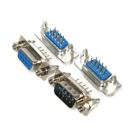 Conector DB9 Macho/Hembra PCB RS232 – Azul Tuercas de Tornillo