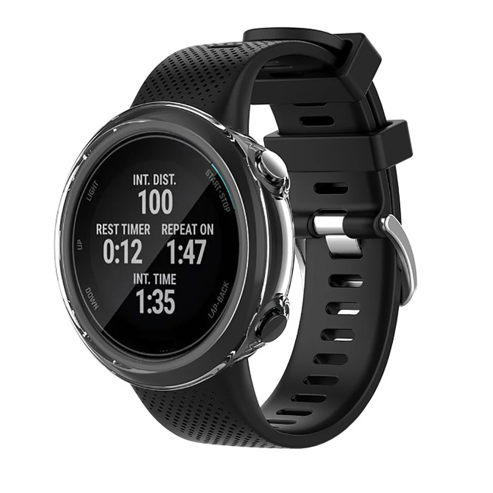 Funda protectora 2 + 1 + Protector de pantalla para reloj inteligente Garmin Swim 2, carcasa protectora de TPU suave, película de vidrio templado - imagen 5