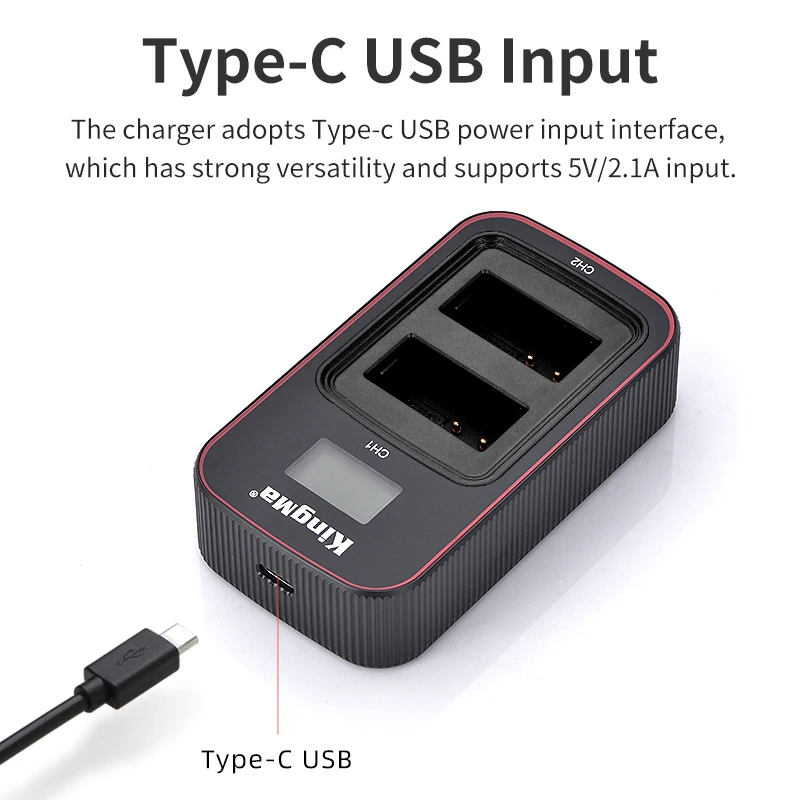 KingMa-Batería recargable de doble cargador USB para cámaras Nikon Coolpix P1000 P950 J1 J2 J3 S1, EN EL20, pantalla inteligente, 2, 2, P1000 - imagen 4