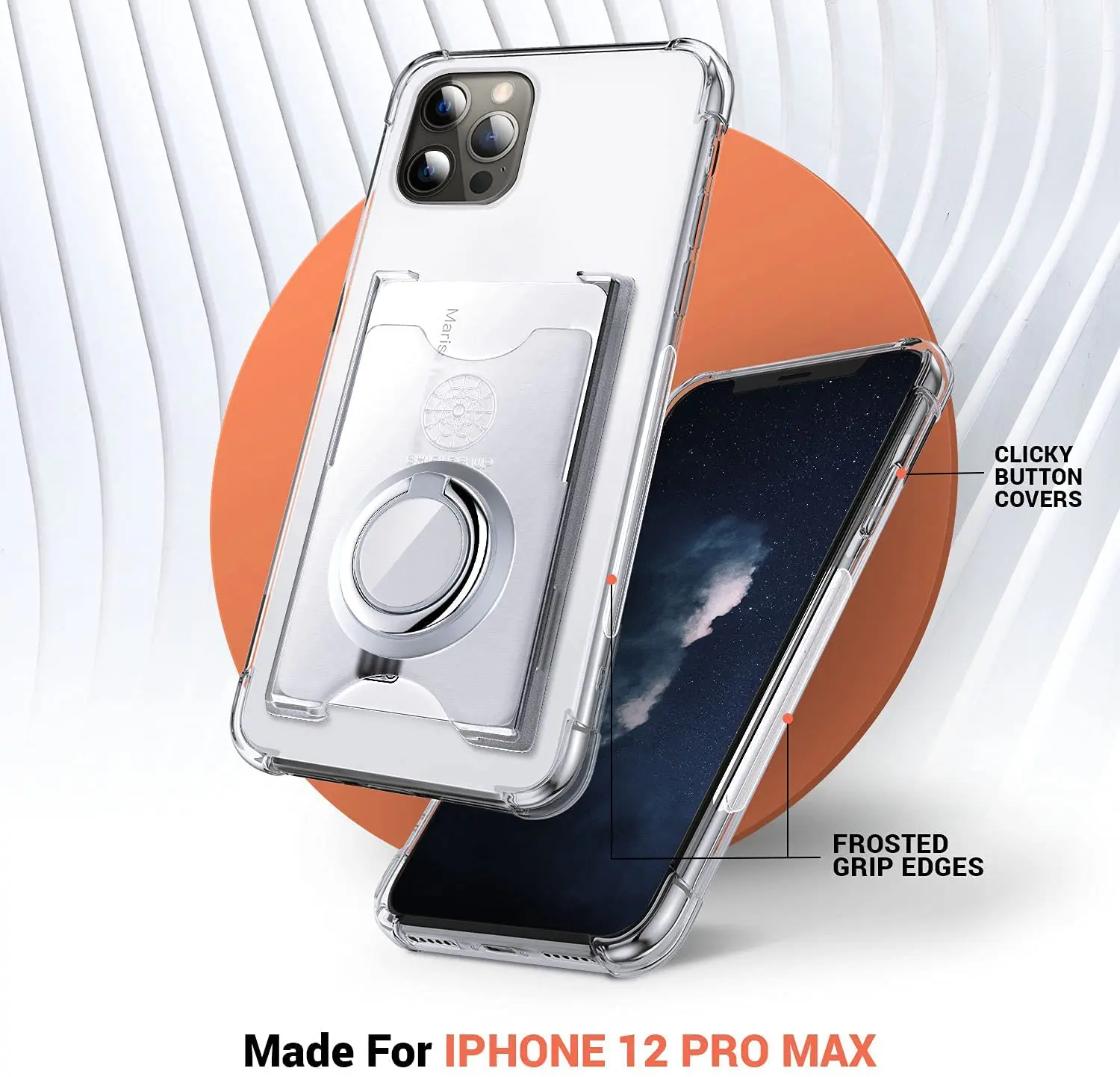 Anillo a prueba de golpes suave TPU con ranura para tarjetas funda para Samsung Galaxy S22 S21 Ultra Plus FE S20 Note 20 A22 A52 A72 A32 A82 A42 A12 - imagen 3