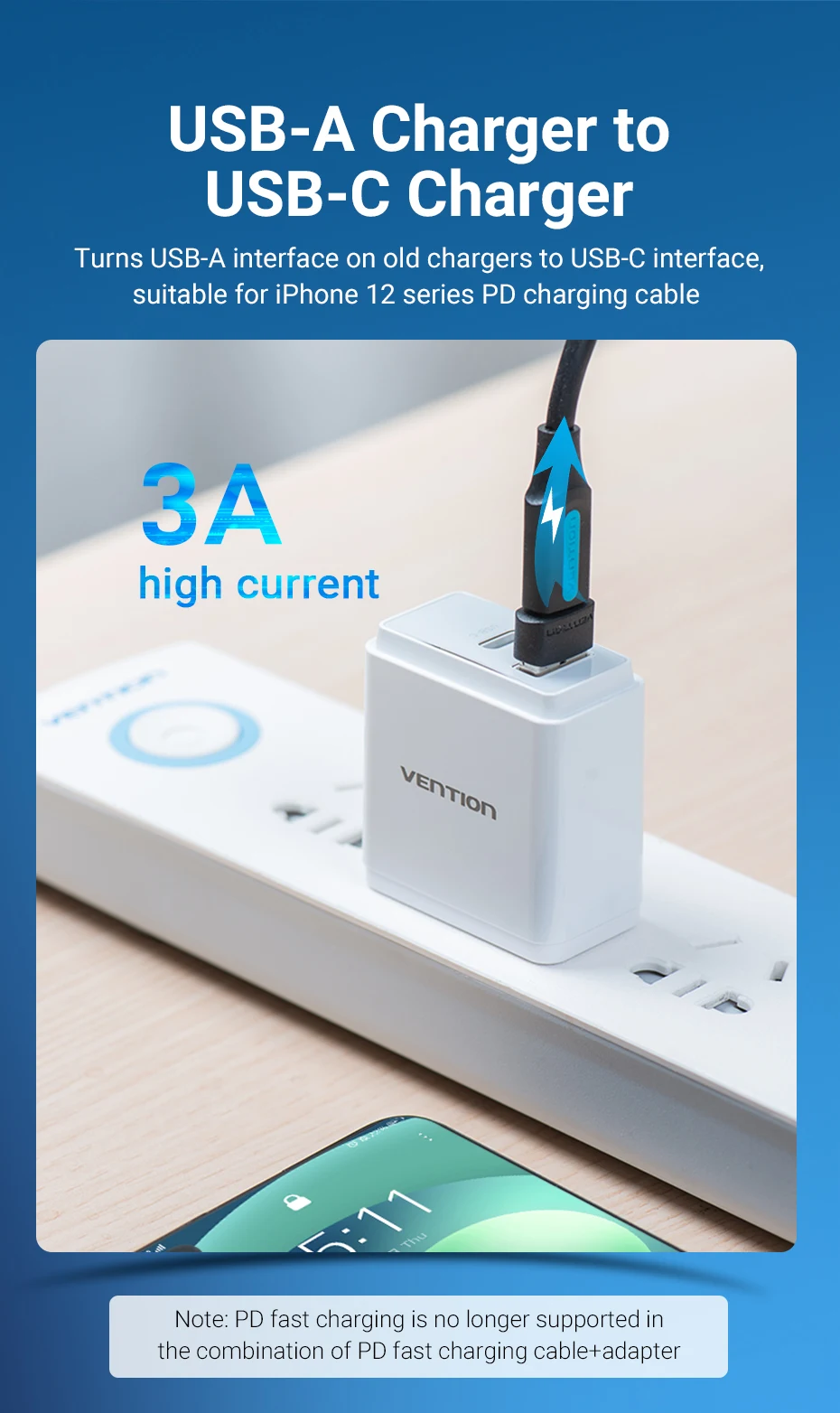 Adaptador Vention - Compatible con iPhone 12 PD