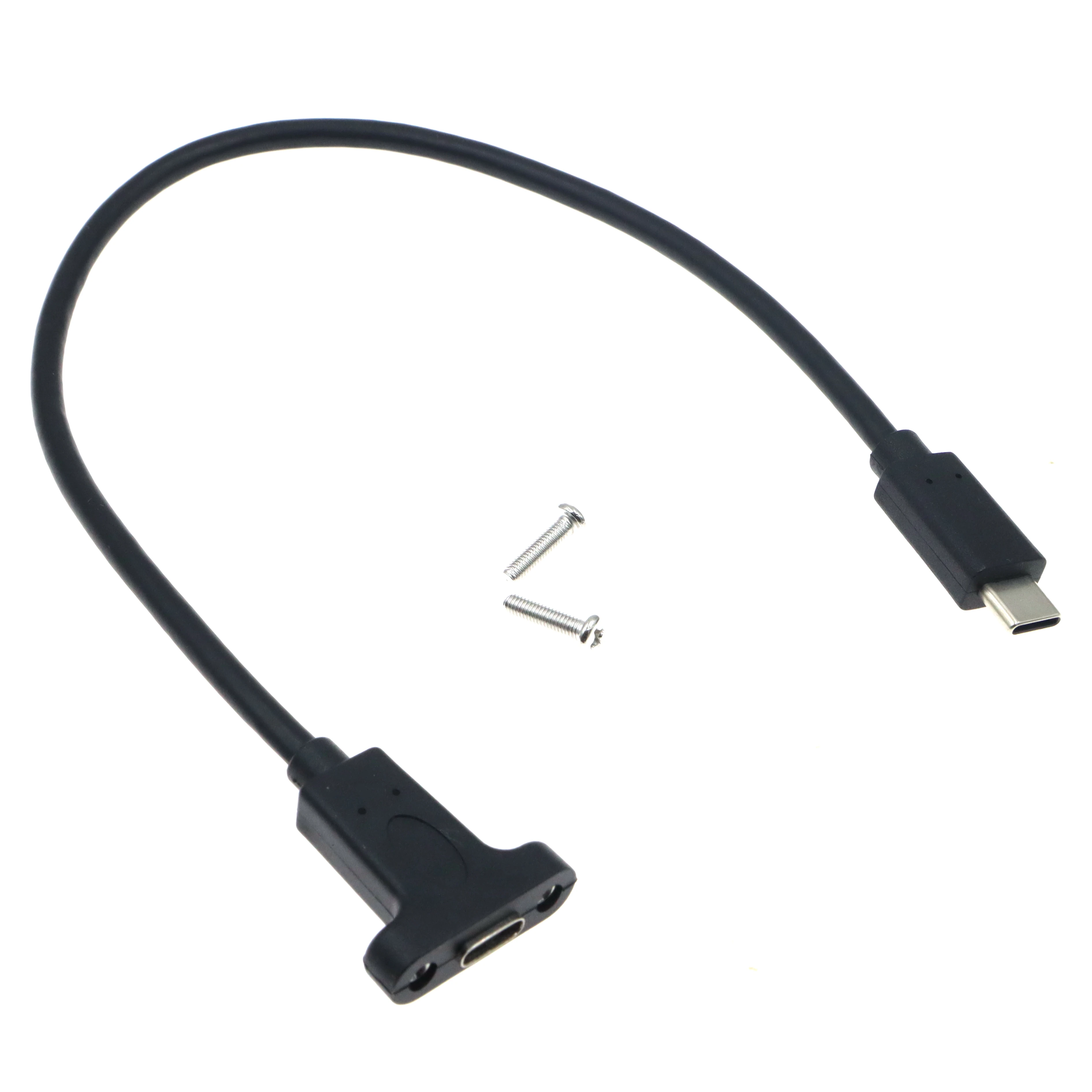 Conector de expansión macho a hembra, Cable de datos OTG con orificios para tornillos de montaje en Panel, 0,3 m de alta velocidad, 10gbps, USB C tipo-c, USB3.1 - imagen 2