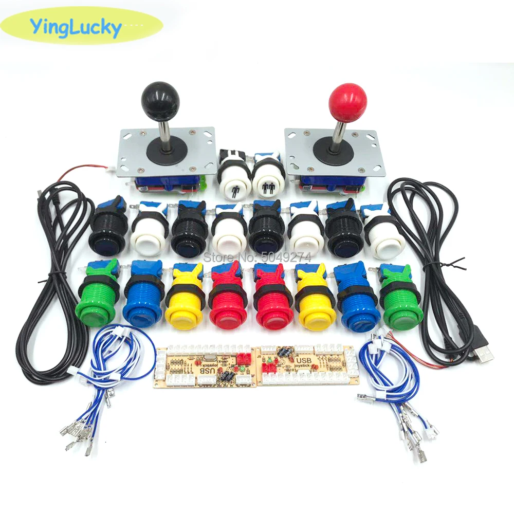 Kit de bricolaje Arcade, codificador USB de retardo cero, Joystick de estilo americano, botón pulsador de 28mm para controlador, consola de juegos, PC Mame Raspberry pi - imagen 5