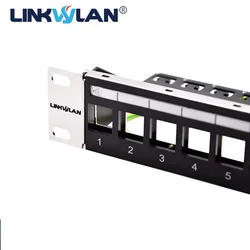 Panel Keystone en blanco 24 puertos 19 pulgadas 1U con barra de cables
