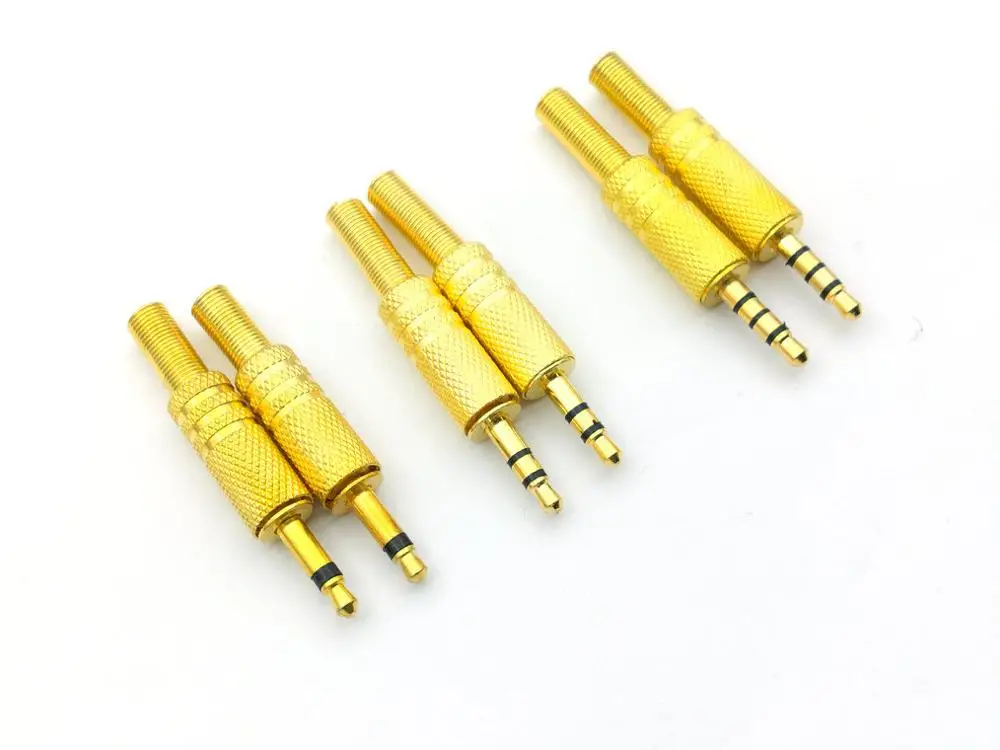 Conectores de Audio estéreo mono, Placa dorada de 100mm, 4 polos, 3,5 Uds. - imagen 4