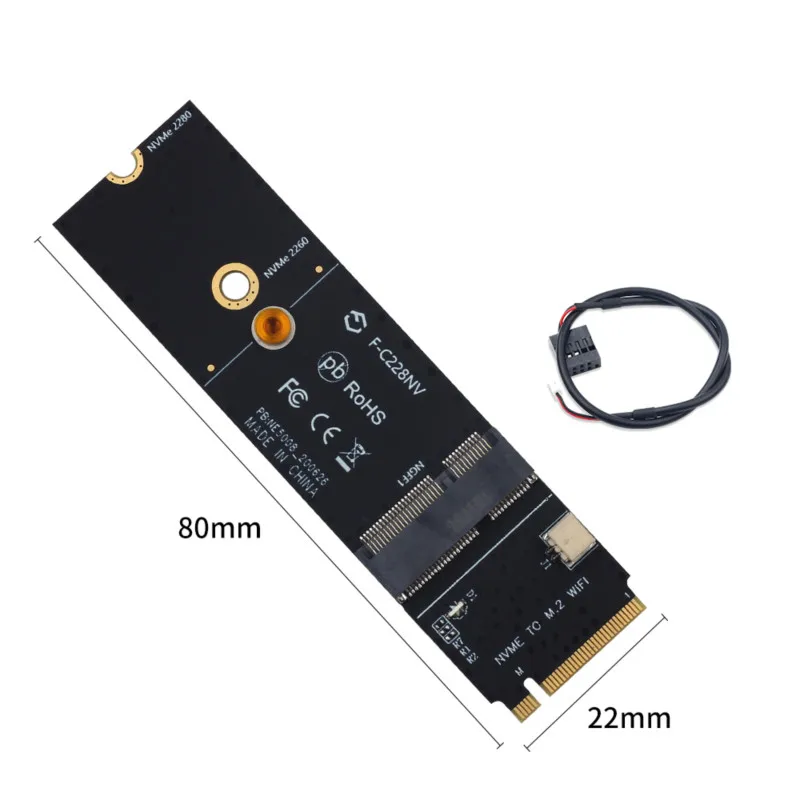 Ranura para llave inalámbrica M.2 A + E a llave M.2 M, adaptador Wifi Bluetooth para tarjeta Intel AX200 9260 bcm94352Z, puerto NVMe PCI express SSD - imagen 2