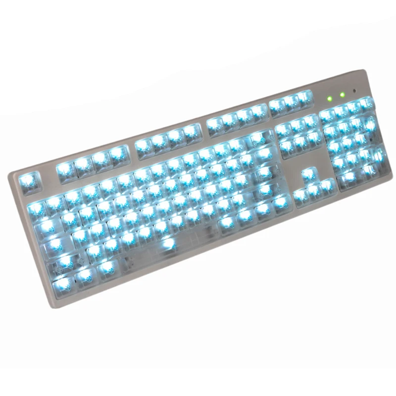 Tapa de tecla totalmente transparente para teclado mecánico, tapa de tecla retroiluminada ABS con diseño ANSI, perfil OEM, sin tapas de tecla impresas, 104 unids/lote por paquete - imagen 4