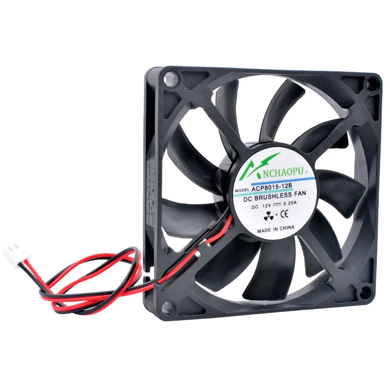 ACP8015 8cm 80mm ventilador 80x80x15mm DC5V 12V 24V 2pin ventilador de refrigeración para enrutador chasis fuente de alimentación cargador inversor - imagen 3
