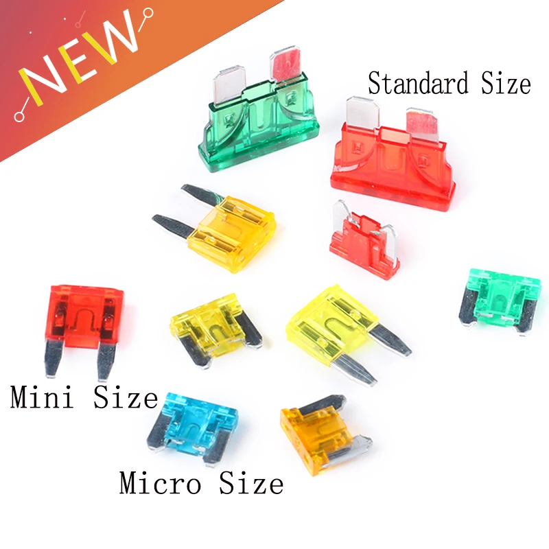 Fusible de alta calidad para coche, juego de Mini fusibles de cuchilla estándar 5A, 7,5a, 10A, 15A, 20A, 25A, 30A, 40A, 20 Uds.