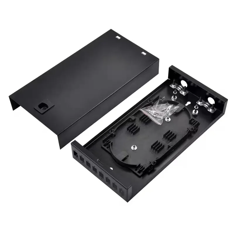 Caja de terminación de fibra óptica, 2 uds., 8 puertos totalmente instalados, LC SC ST FC, coleta y adaptador SM SPCC, panel de conexión, distribución ftth ELINK - imagen 3