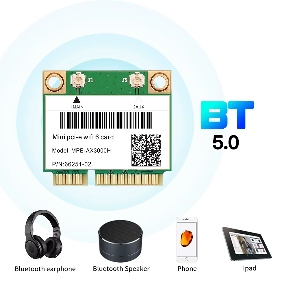 Adaptador WiFi 6 Mini PCIe AX210 – Doble Banda - imagen 2