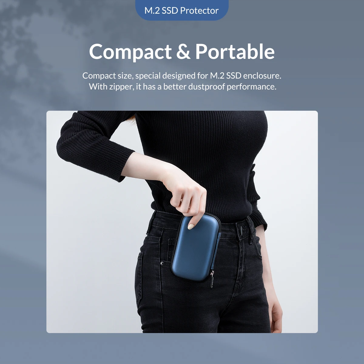 ORICO-disco duro M.2 EVA portátil, bolsa de protección de almacenamiento para M2 SSD, Csae, auriculares, línea de datos, unidad Flash USB, PSSD - imagen 5