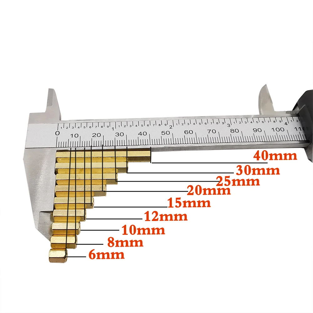 10 piezas M3 6-40mm latón Hex macho hembra separador Pilar Stud montaje espaciador hexagonal PCB placa base tornillo de perno hueco - imagen 2
