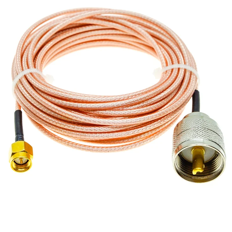 RG316 SMA macho a UHF PL259 enchufe macho PL-259 conector de engarzado de 50 Ohm lote extensión Coaxial RF Cable Coaxial puente coleta
