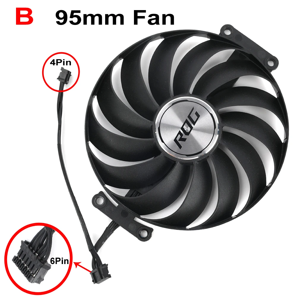 Ventilador de refrigeración de 95MM CF1010U12S, reemplazo para ASUS ROG Strix GeForce RTX 3060 Ti 3070 3080 3090 3070Ti 3080Ti, tarjeta gráfica de vídeo - imagen 4