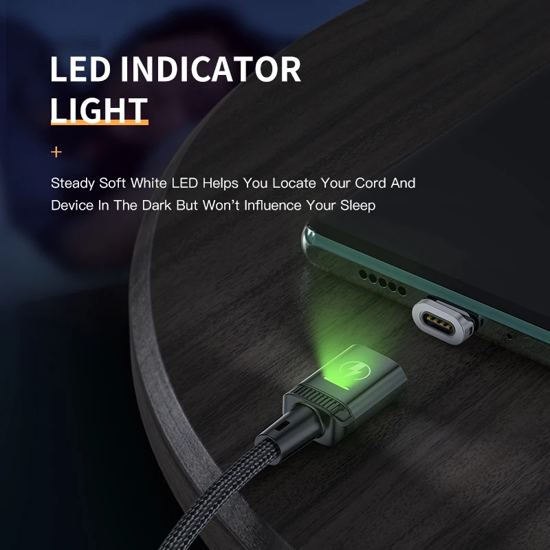 KUULAA Cable Magnético USB-C / Micro USB con LED y Carga Rápida - imagen 5