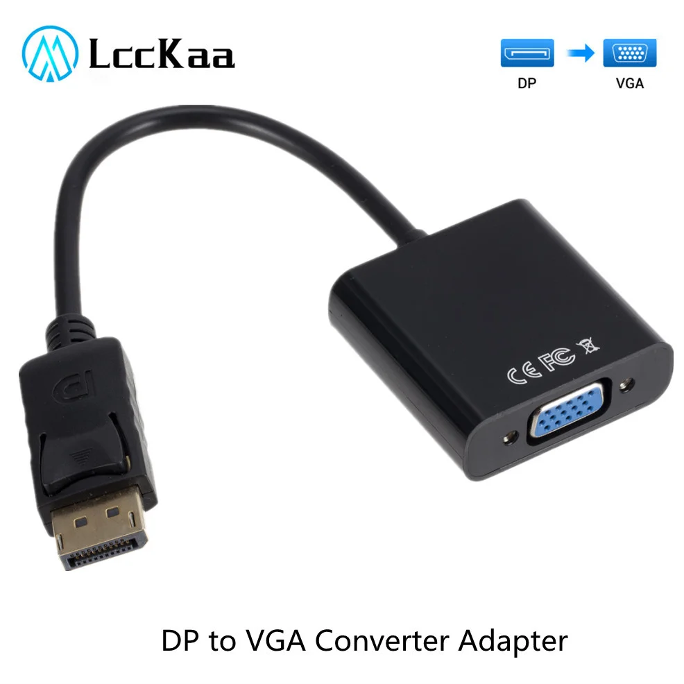 LccKaa Puerto Pantalla DisplayPort DP VGA Cable Adaptador Macho Hembra Convertidor PC Ordenador Portátil HDTV Monitor Proyector - imagen 4