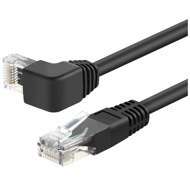 Cable RJ45 26AWG CAT6 UTP en ángulo lateral en forma de L RJ45 Cable de conexión en forma de Cable Ethernet CAT5 Cable Lan Gigabit CAT6 codo 1m 1,8m 3m - imagen 4