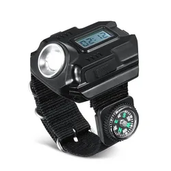 Reloj LED táctico con linterna y carga USB – Banda redonda