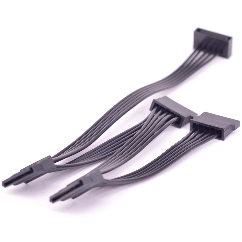 Cable de alimentación de 15 pines a 4 cables de extensión de minería SATA para disco duro HDD Cable de alimentación para tarjeta adaptadora SSD PCIE WLAN 18AWG - imagen 3