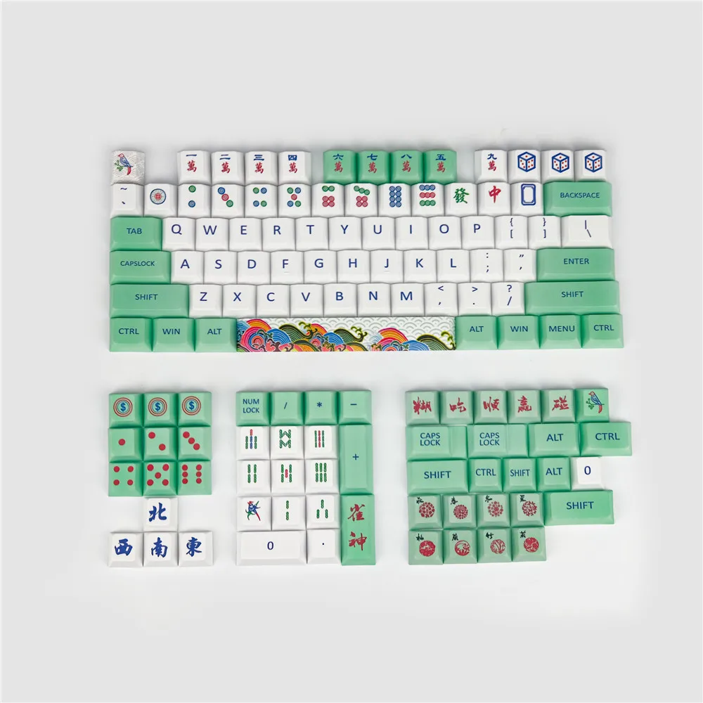 Teclas de Mahjong chino, sublimación de tinte, 128 teclas, perfil de cereza, teclas PBT para teclado mecánico 60 61 64 87 96 104 - imagen 2