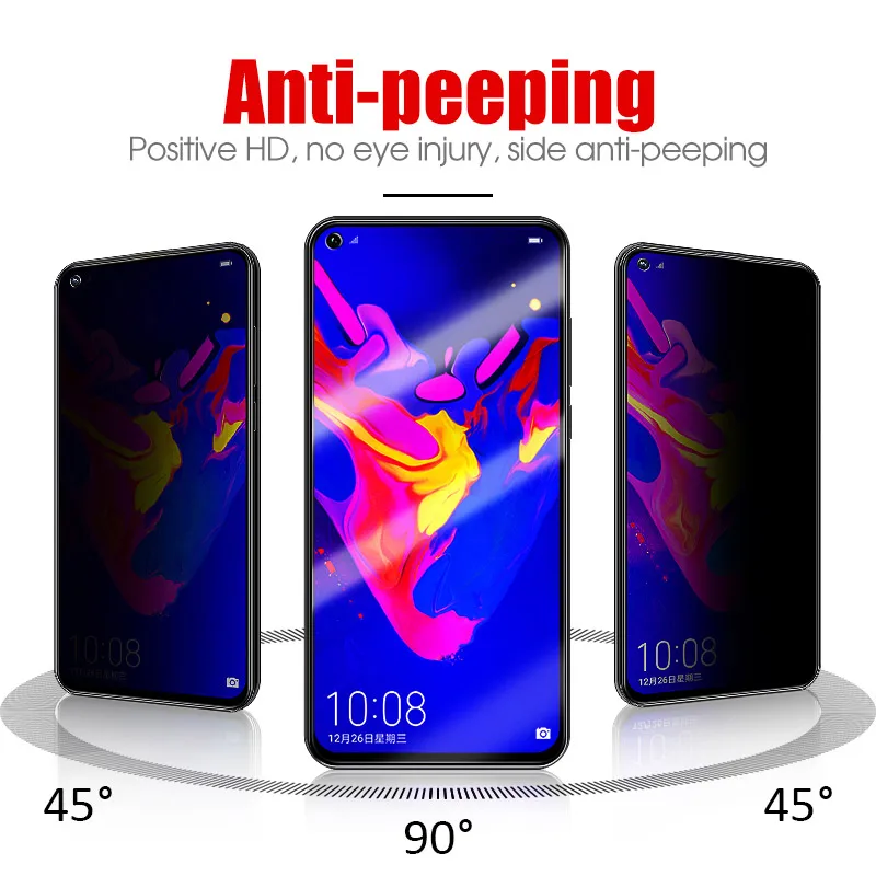 Protector de pantalla de privacidad para Honor 10 10i 20i 20 Pro 20S 20E 30 30S 30i 50 70 80 90 GT Lite vidrio templado antiespía - imagen 3
