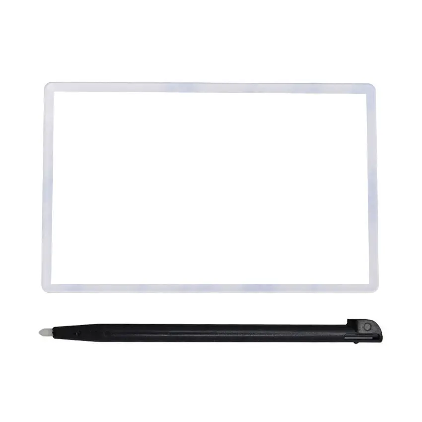 JCD lente de pantalla LCD superior cubierta de plástico y lápiz óptico táctil para pieza de reparación Nintend 2DS - imagen 3