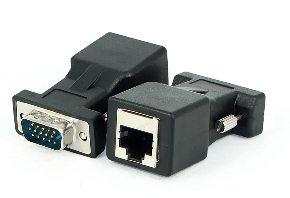 1 par de extensor Von VGA Kopf Zu LAN RJ45 Cat5 Cat6 20M Adaptador Netzwerk Kabel VGA Verlängerung Linie - imagen 5