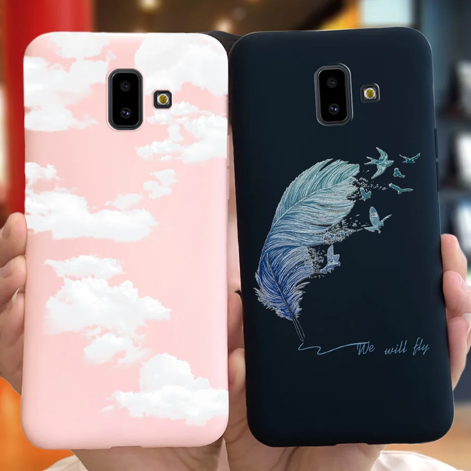 Para Samsung Galaxy J6 Plus 2018 funda trasera de silicona para teléfono Samsung J6 2018 J 6 J6Plus J600 J610 Coque flor Fundas suaves - imagen 2