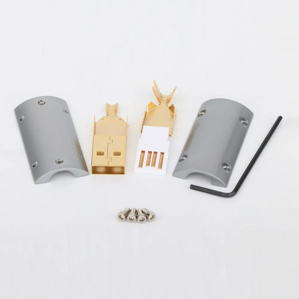 Hi-end24K chapado en oro USB2.0 enchufe USB A, USB B cubierta Audio USB Shell conector DIY Cables USB Hi Fi - imagen 5
