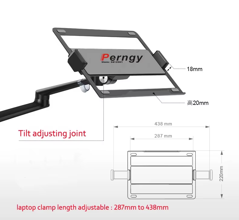 OL-3L Soporte Portátil Ergónico Aluminio Plateado Ajustable - imagen 3