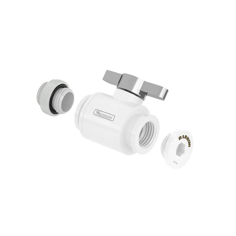 Válvula de agua de carretilla, mango de aluminio plateado, latón G1/4, con sellado, accesorios de agua, Mini conector, envío directo - imagen 3