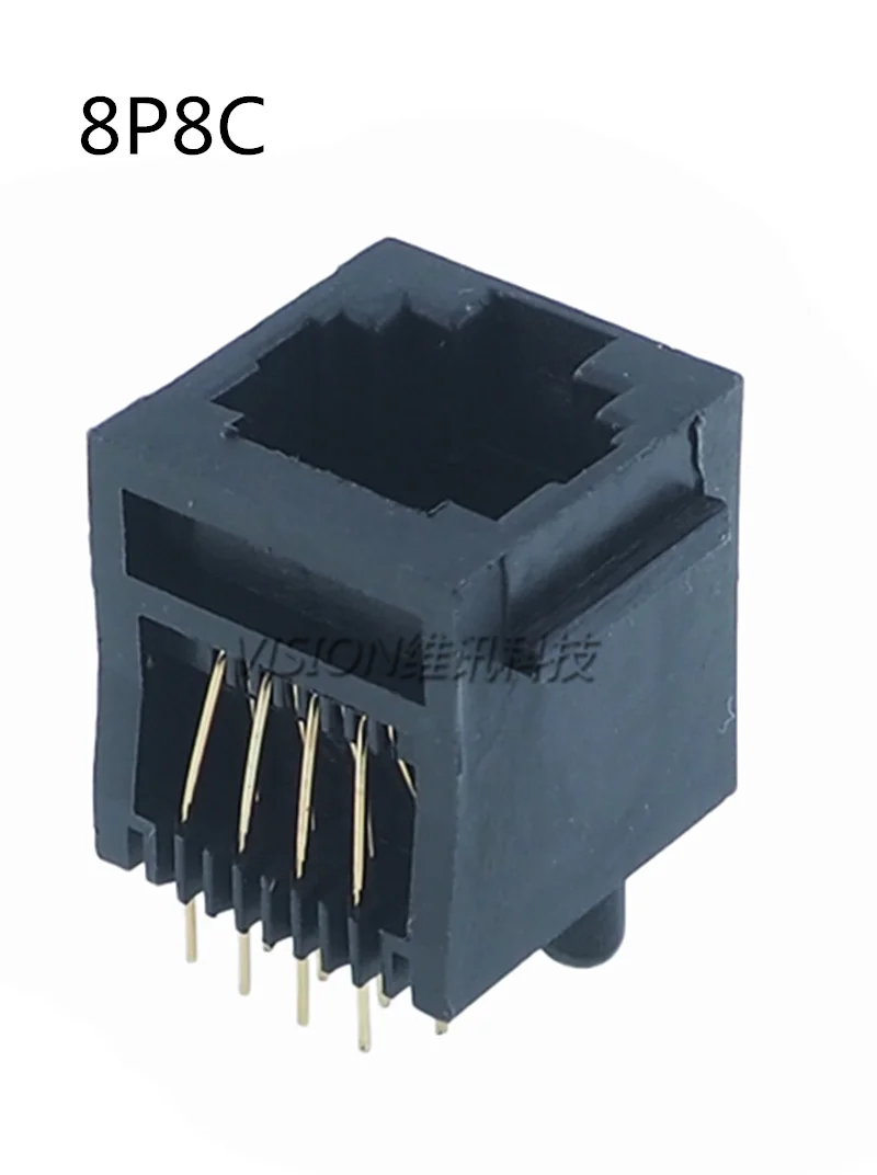 Conector telefónico RJ11 4P4C/6P6C/8P8C vertical hembra negro - imagen 4