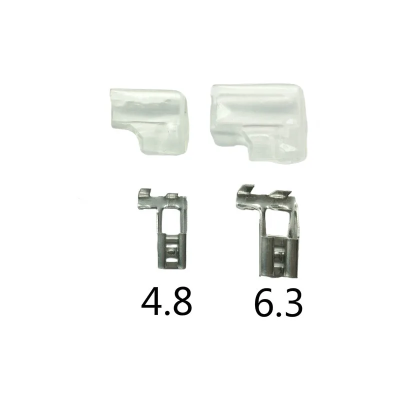 Juego de terminales engarce tipo L, Conector pala + cubierta, Bandera ángulo recto, 40 piezas, 4,8mm, 6,3mm, 20 unidades - imagen 2