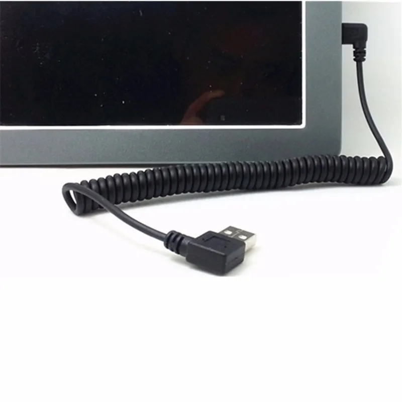 Mini línea de datos USB de doble codo derecho de 90 grados, puerto T izquierdo para cámara de disco duro MP3, línea de datos de navegación para coche, línea de carga de 1,0 m - imagen 5