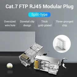 Vention Conector Cat7 RJ45 STP Oro - Cable Ethernet de Red Pro