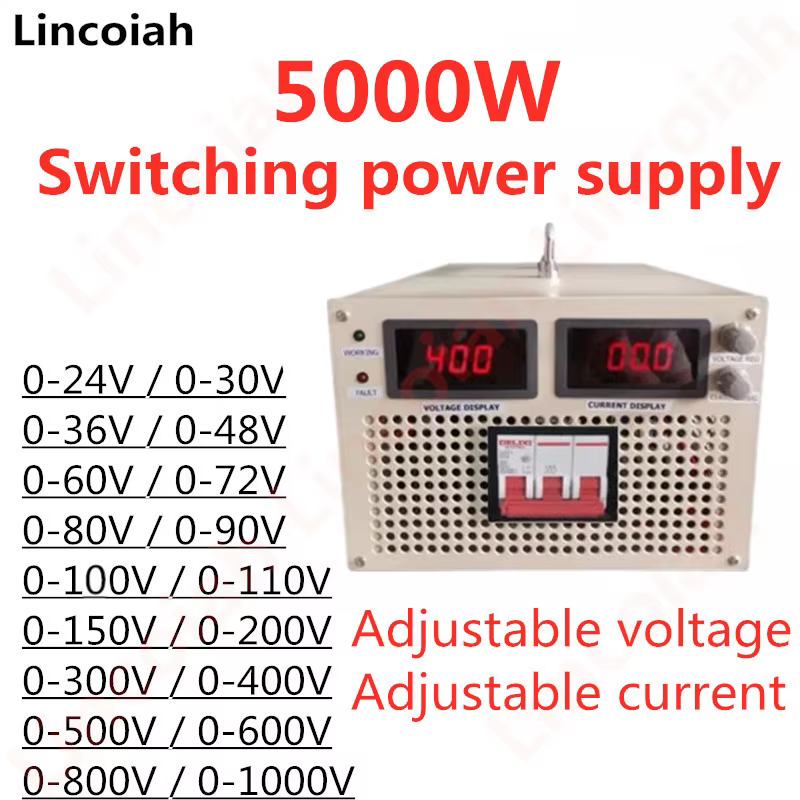 Fuente Alimentación Conmutada 5000W 24V-1000V Ajustable AC-DC