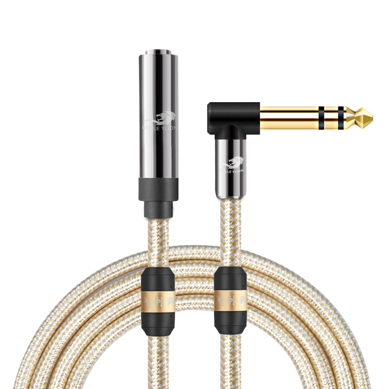 Cable de extensión de Audio HiFi para auriculares, 1/4 pulgadas, TRS macho, 6,35mm a 6,35mm, hembra, para guitarra, monitores de estudio de escenario, extensor ESTÉREO - imagen 2