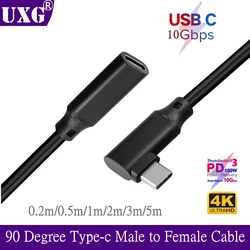 Cable USB-C 90° con PD 100W - Extensión 4K 60Hz