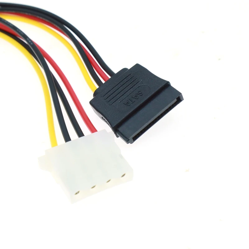 Para caja de computadora 15 pines macho serie a 15 pines IDE Molex hembra + Cable de alimentación hembra SATA de 4 pines 0,2 M - imagen 4