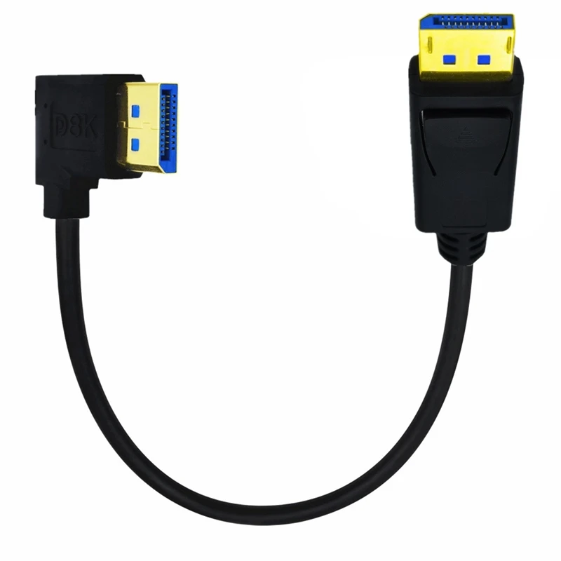 Cable DisplayPort de ángulo recto de 30cm, 1m, 2m, 3m, versión 1,4 8K @ 60Hz para TV, Monitor, tarjeta gráfica, PC, Notebook, adaptador DP 3D - imagen 5