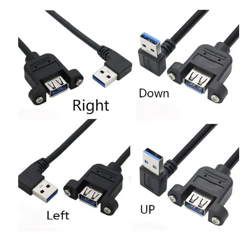 Ellenbogen USB 3,0 alta velocidad verängerung kabel mit ohr kann fix USB 3,0 m dananlich weiblich verandengerung kabel mit schraube loch - imagen 3