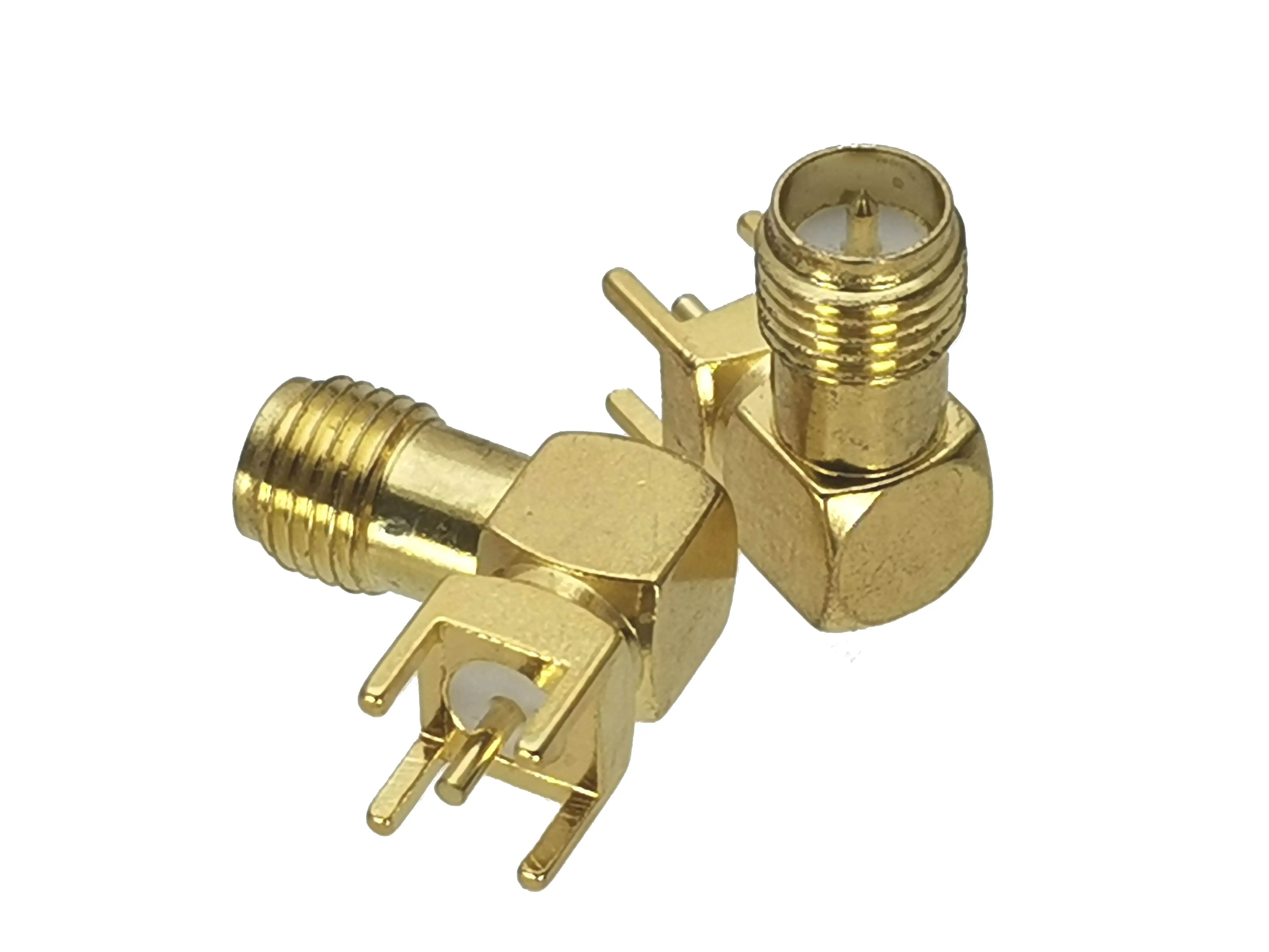 Conector RP-SMA RPSMA Hembra Conector Ángulo Recto Adaptador RF Montaje PCB Coaxial Alta Calidad 1 Ud - Vista principal del producto