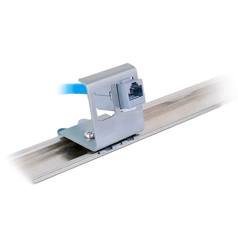 Linkwylan Adaptador Riel DIN 35mm – 2 Puertos Keystone Metálico - imagen 3