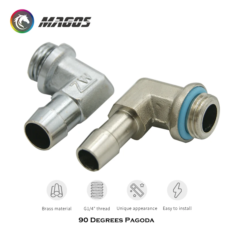 Accesorios giratorios de 90 grados, adaptador hembra a macho para PC, conector refrescante de agua de 6x9mm, 8x10mm para tubo ID de 8-10mm, G1/4