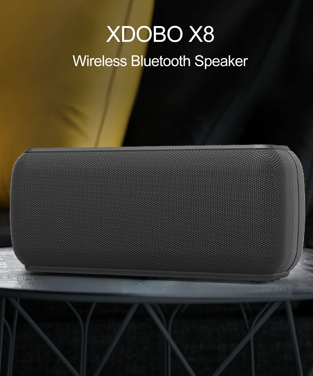 XDOBO gran oferta X8 60W altavoces portátiles para exteriores Bluetooth Subwoofer de graves inalámbrico impermeable 6600mAh función TWS soporte TF/AUX - imagen 3
