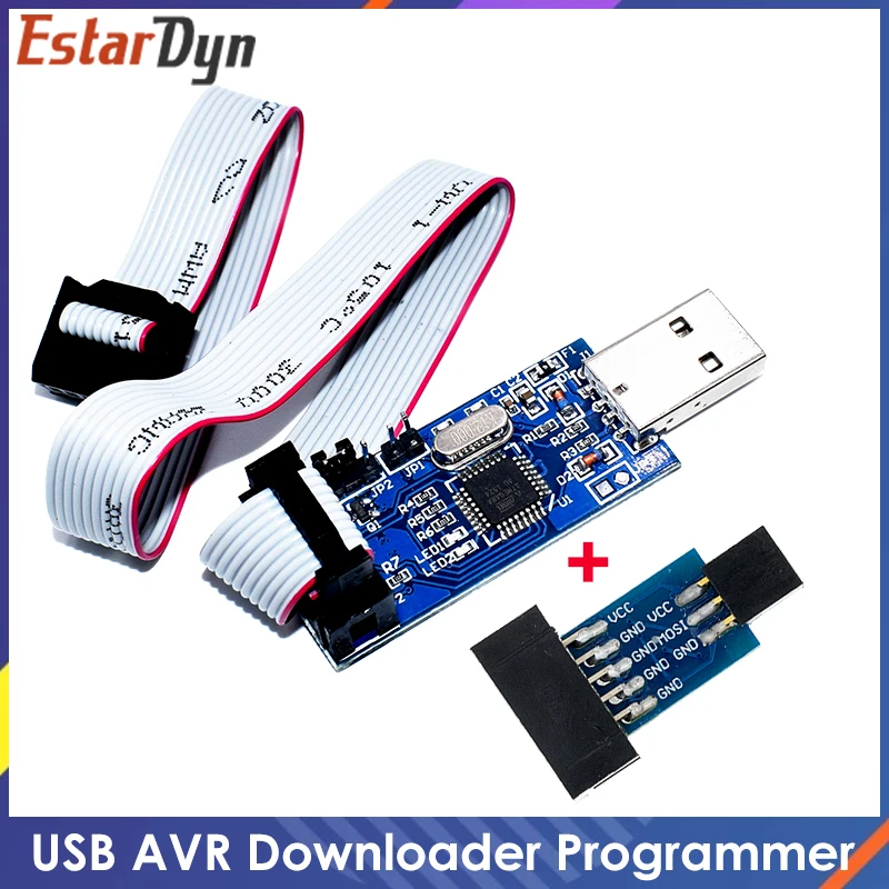 Programador USBASP USBISP AVR USB ISP USB ASP ATMEGA8 ATMEGA128 compatible con placa adaptadora Win7 64K de 10 pines a 6 pines