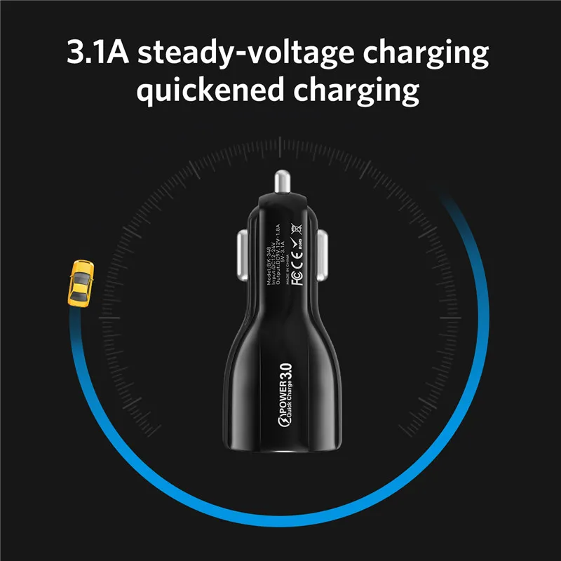 Cargador USB Coche USLION - Diseño compacto y elegante